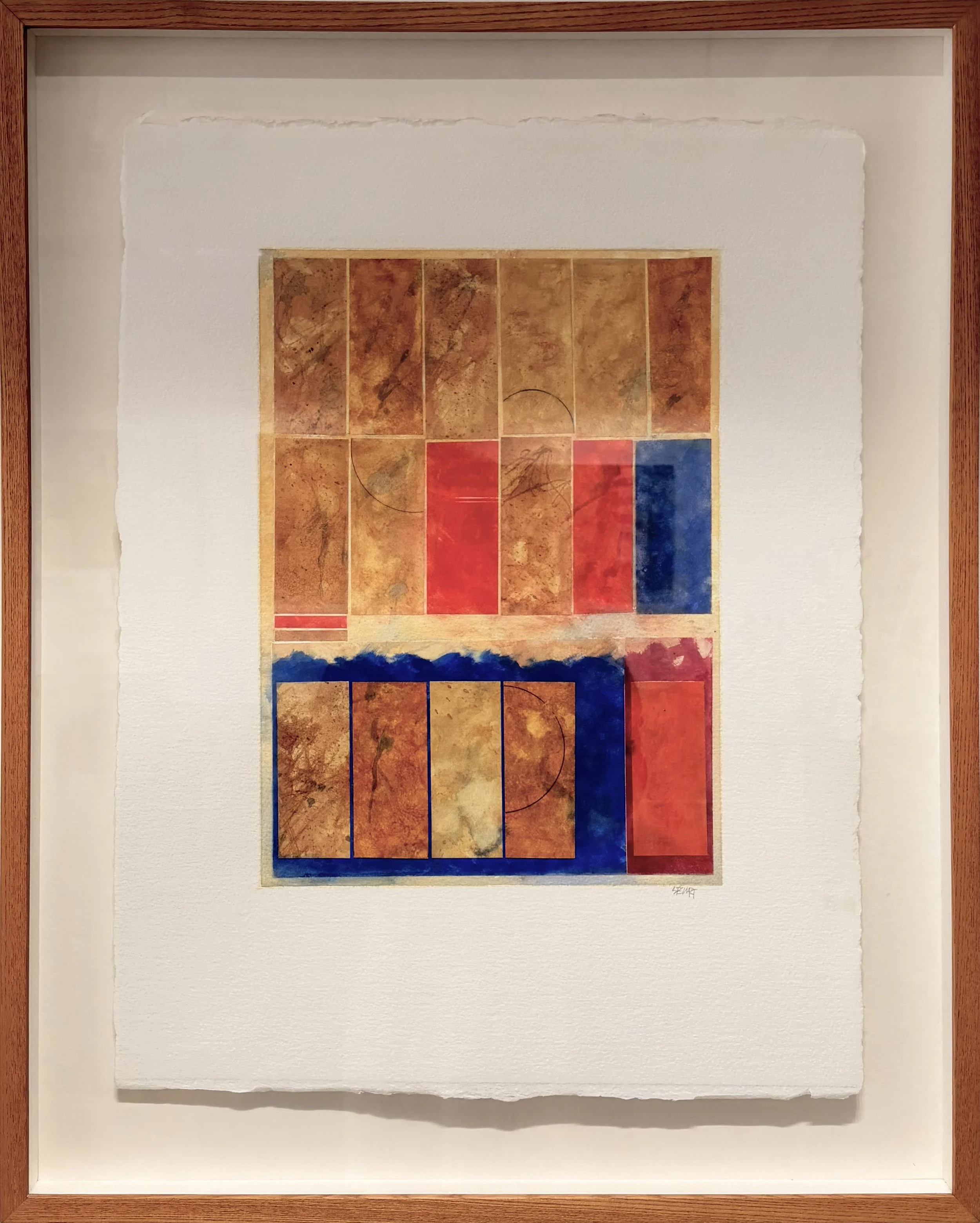 Oblong Abstract #2, c.2005 || Mixed Media on Paper || 23" x 17"