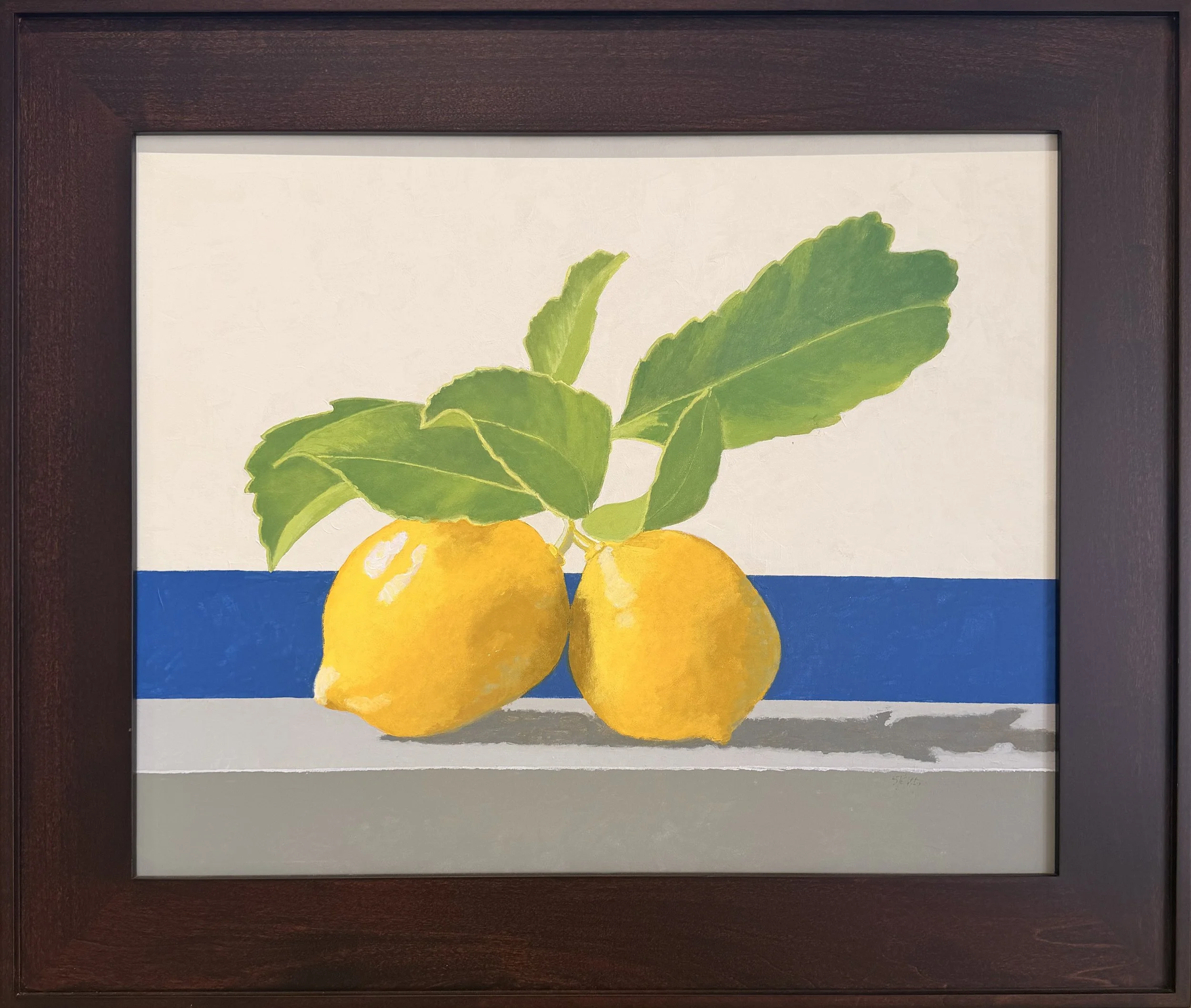 Two Lemons, c.1985 || Acrylic on Canvas || 16" x 20"