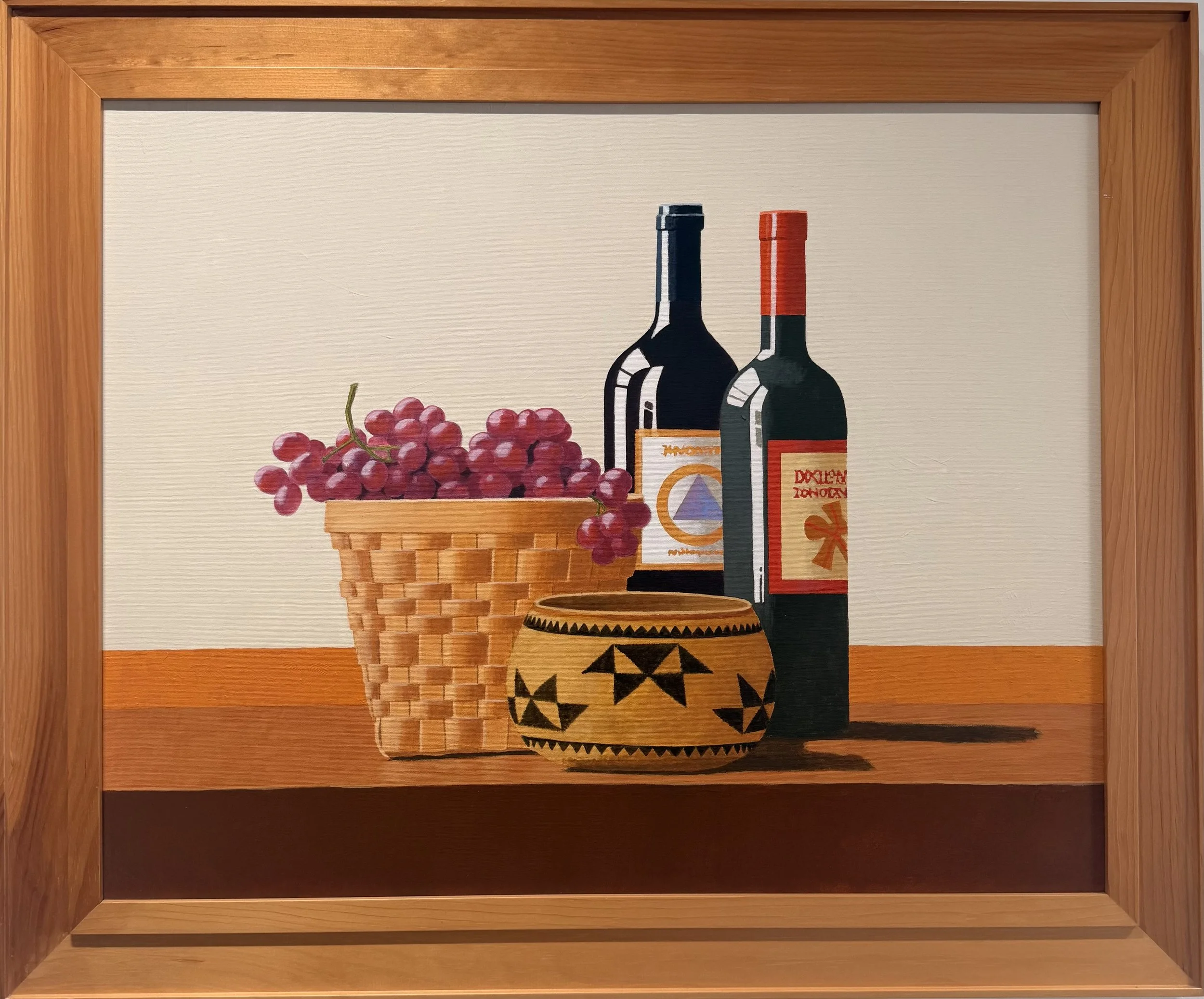 Indian Baskets (Wine), c.1985  ||  Acrylic on Canvas  ||  24" x 30" 