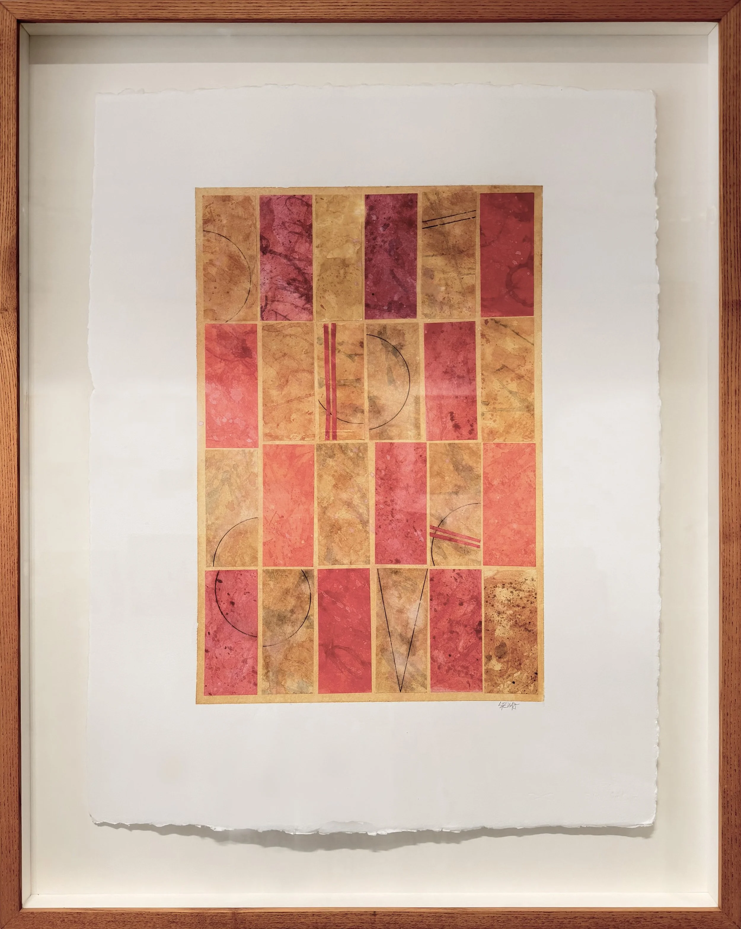Oblong Abstract #3, c.2005 || Mixed Media on Paper || 23" x 17"