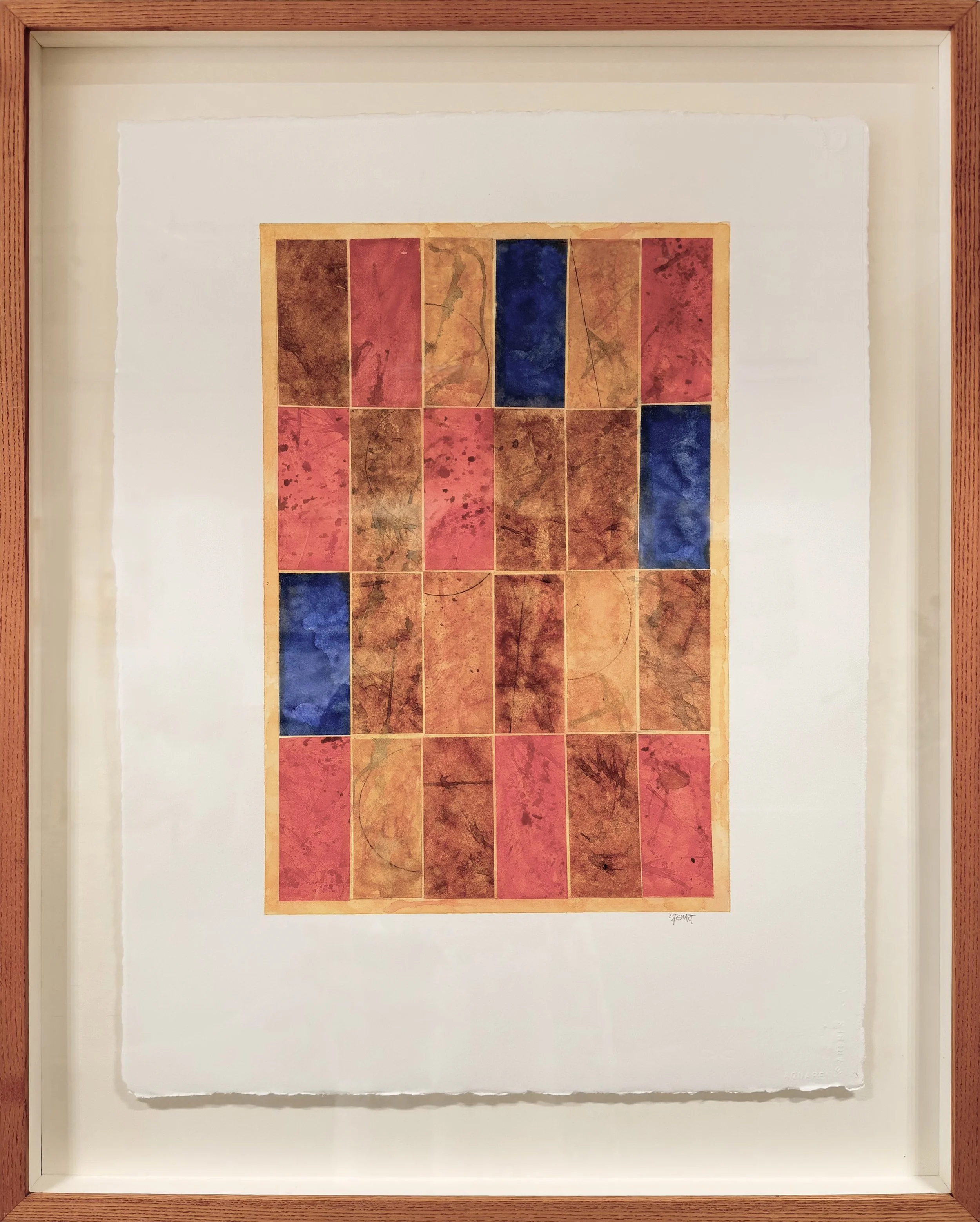 Oblong Abstract #4, c.2005 || Mixed Media on Paper || 23" x 17"