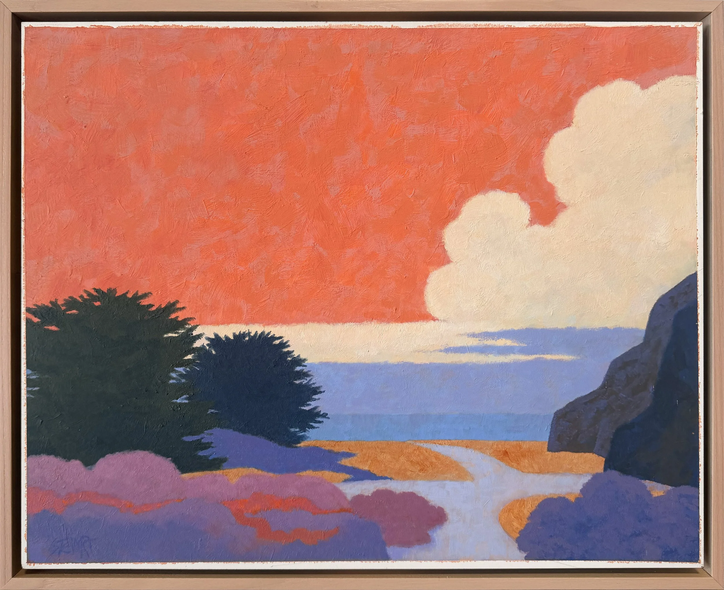 Big Sur (Orange), c.1985 || Acrylic on Board || 16" x 20"