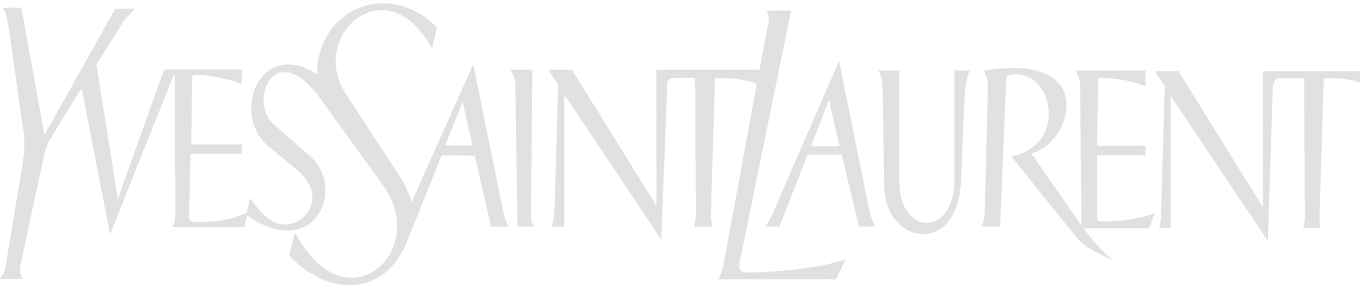 Yves Saint Laurent logo in Gothic-style font with black background