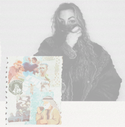 A woman with curly hair wearing a face mask, holding a comic book or magazine in front of her.