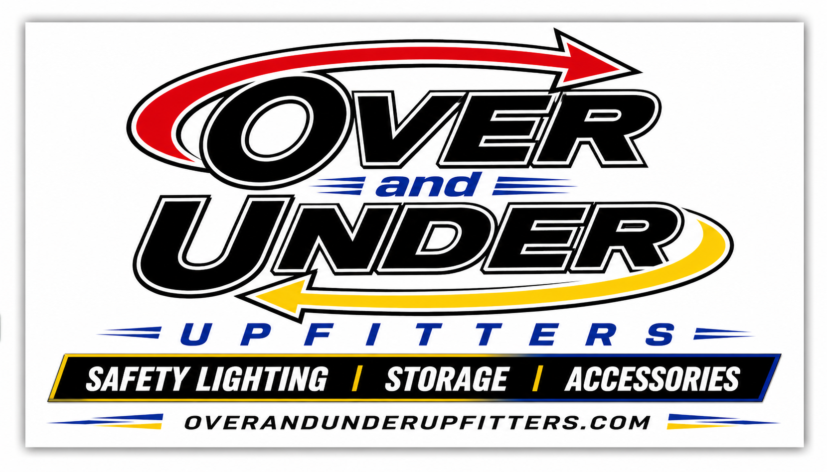 Logo for Over and Under Upfitters, a company specializing in safety lighting, storage, and accessories for UTV and side-by-side vehicles.