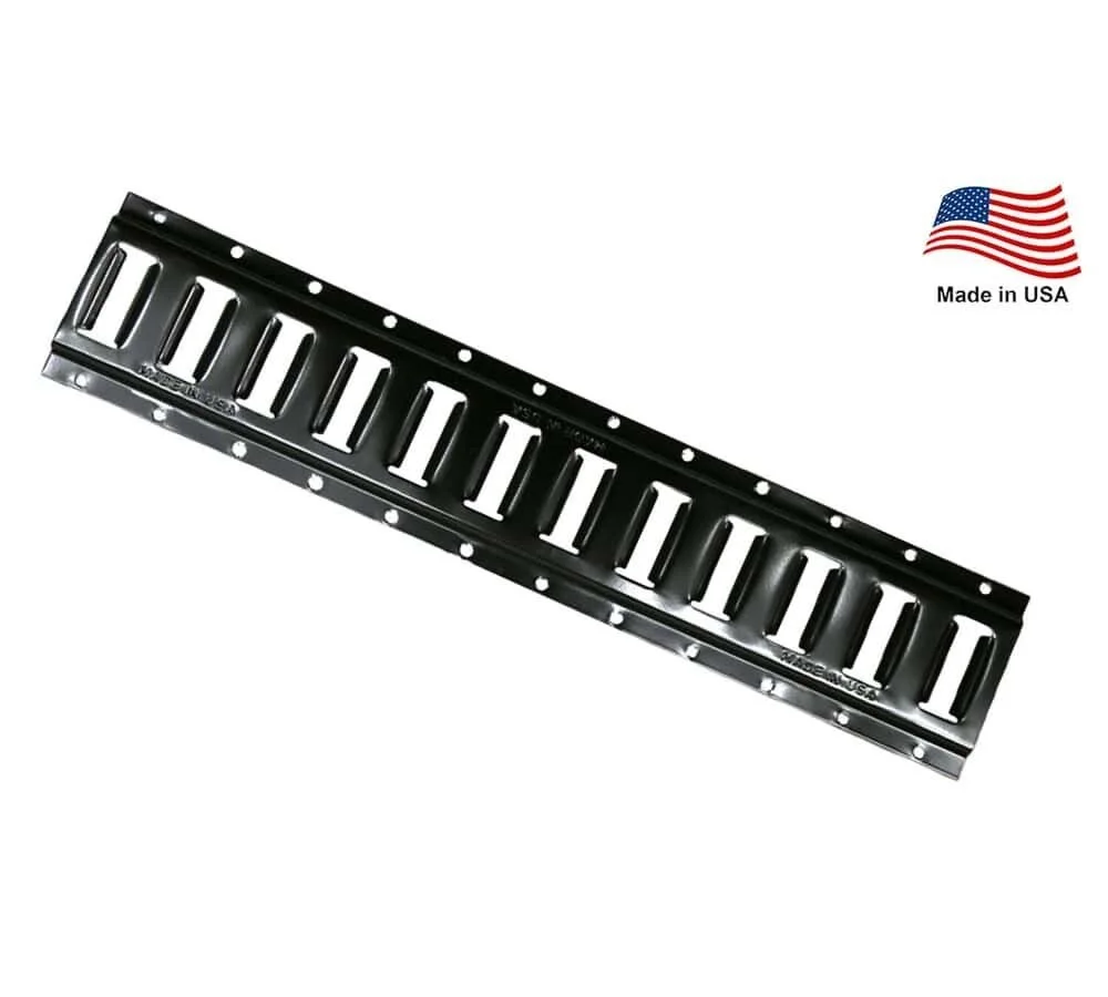 8' Horizontal E-Track for Trailers - Black Powder Coated, 2,000 lbs Per Rail