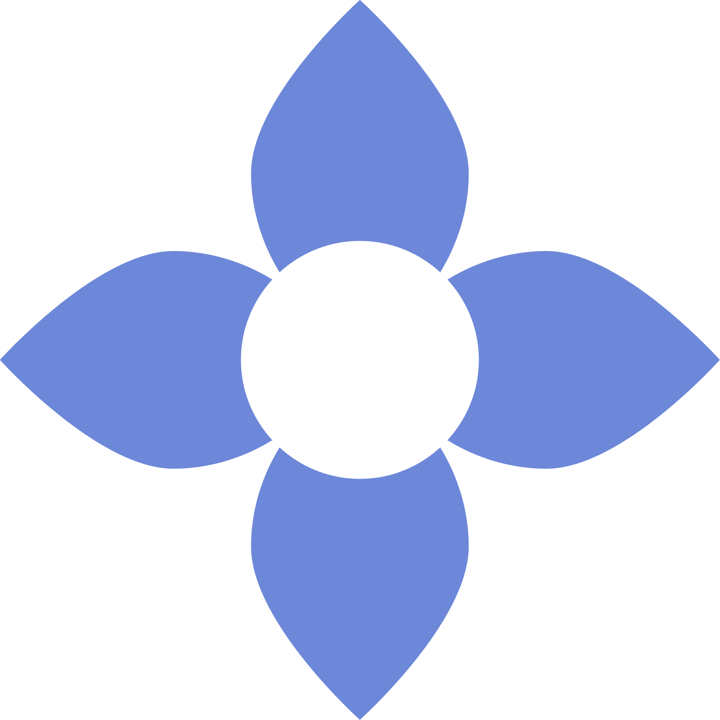 Diagram illustrating a navy blue water droplet in the center with three lighter blue circles around it, connected by black lines, forming a V shape.