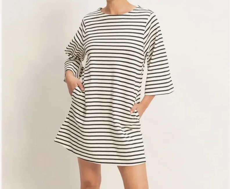 Striped Round Neck Dress