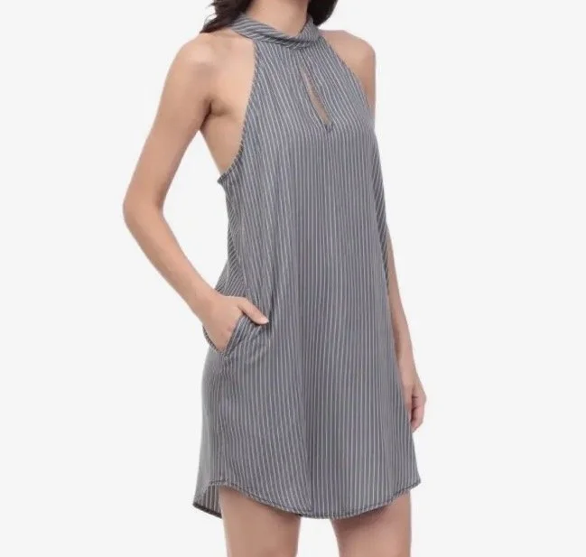 Strip Keyhole Dress