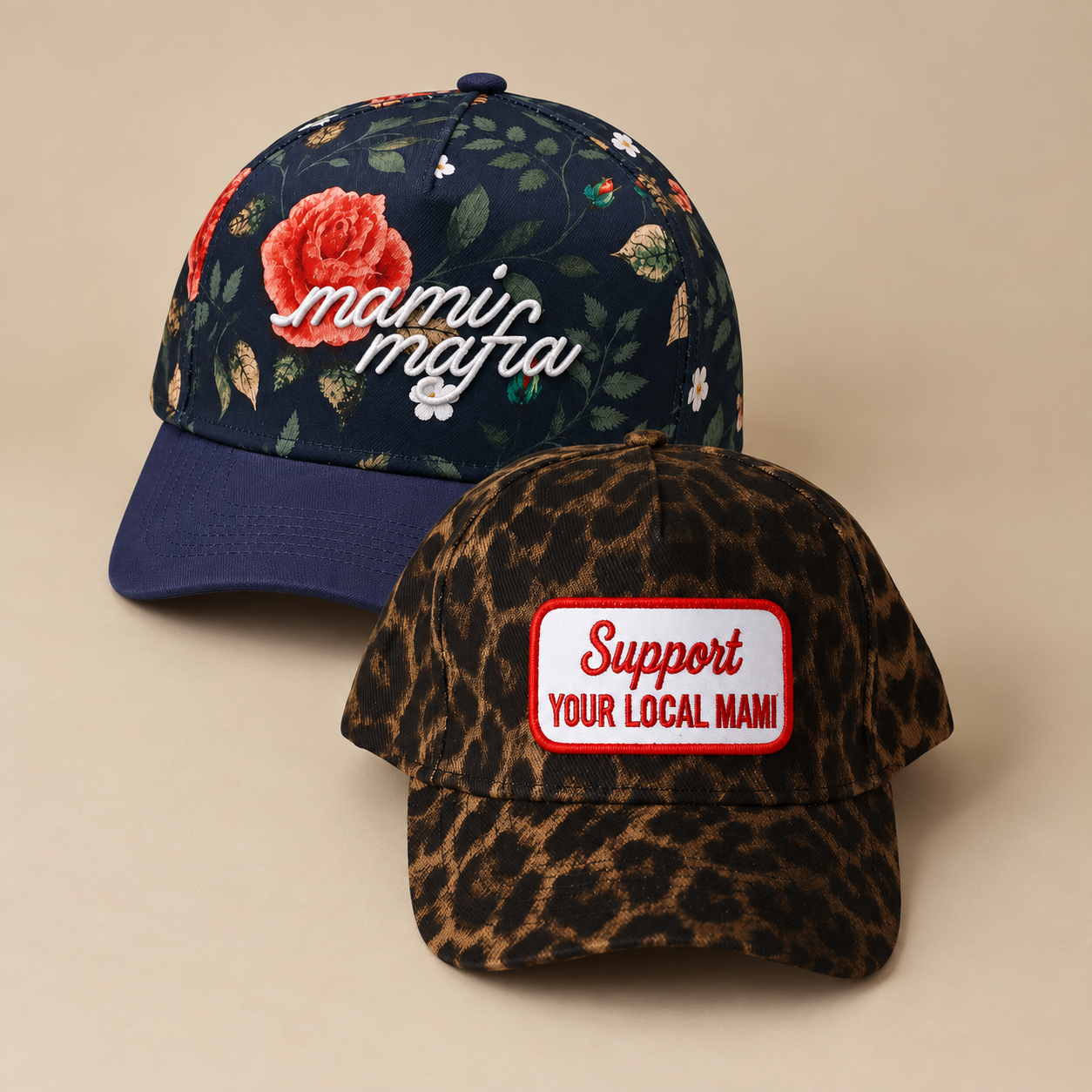 Stacked floral and leopard hats.png