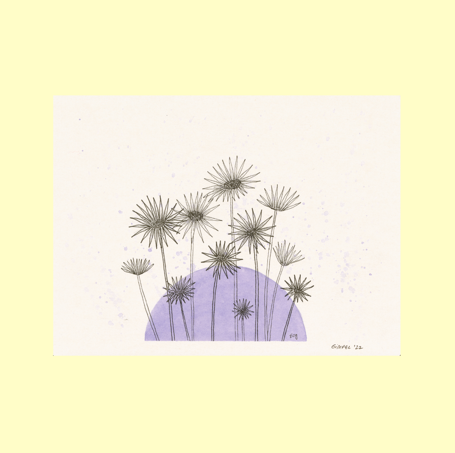 7x9" Archival Matte Purple Asters Print