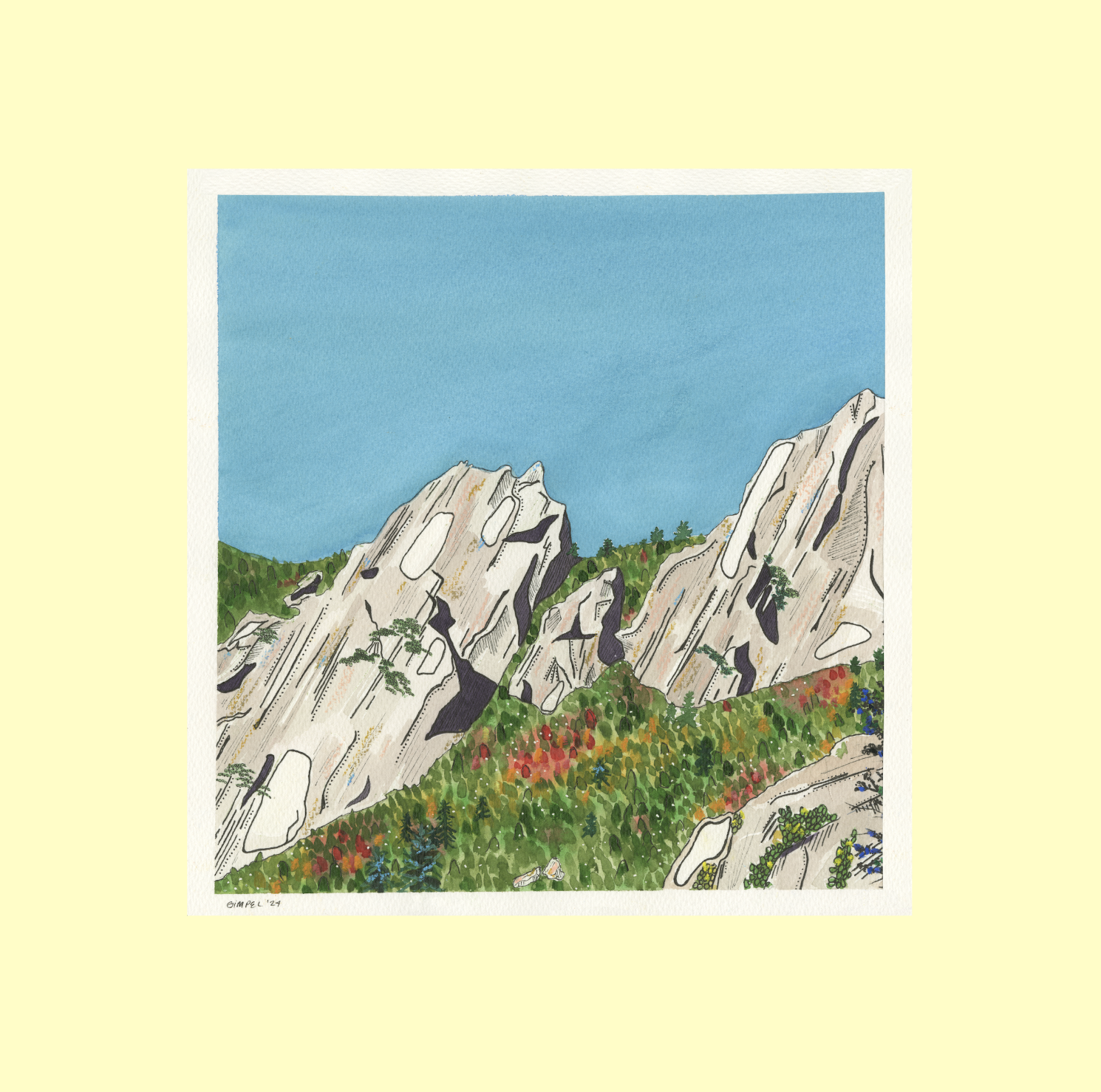 12x12" Archival Matte View From Lower Falls Print