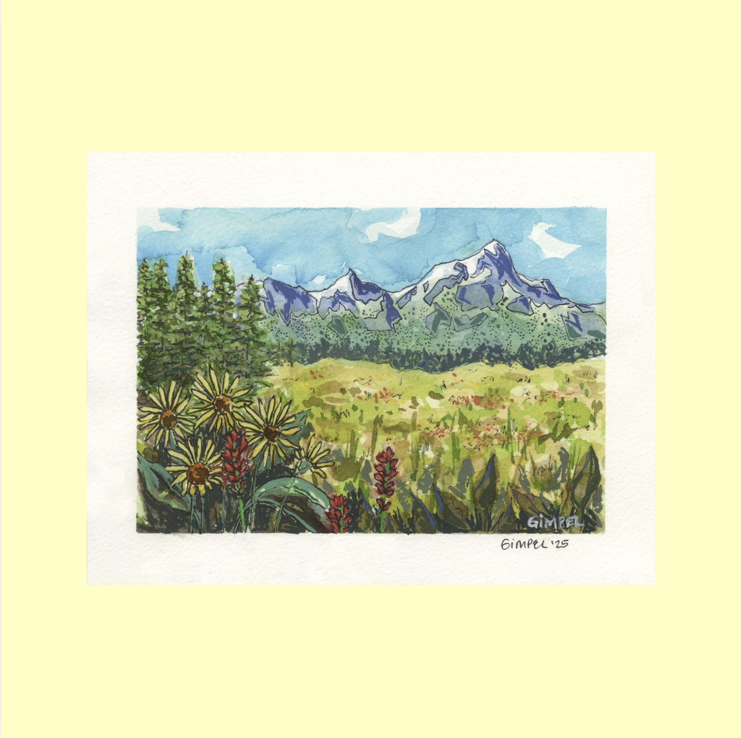 7x9" Archival Matte Teton Wildflowers 1 Print.