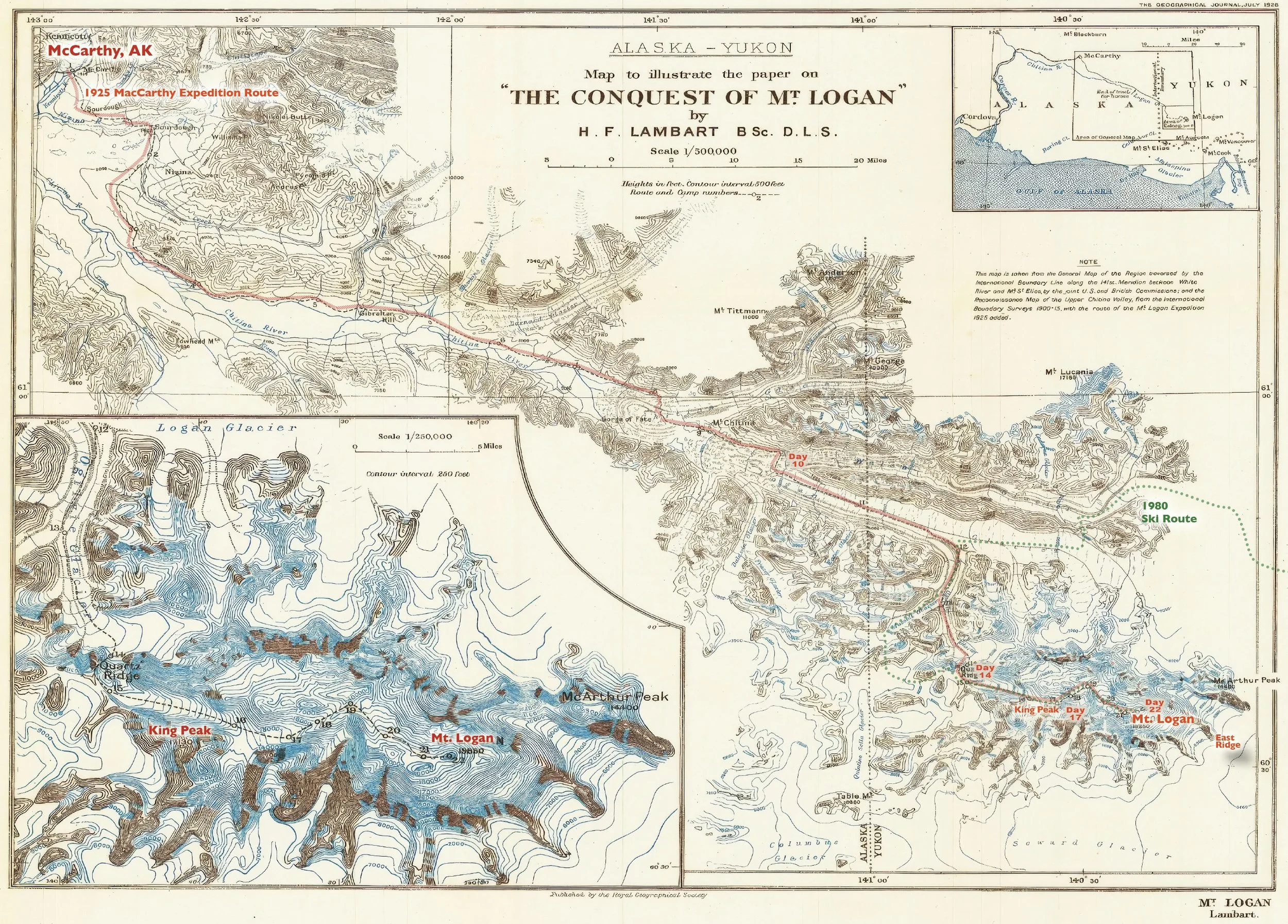 Fred Lambart  National Geographic article 1925, Mt Logan, 