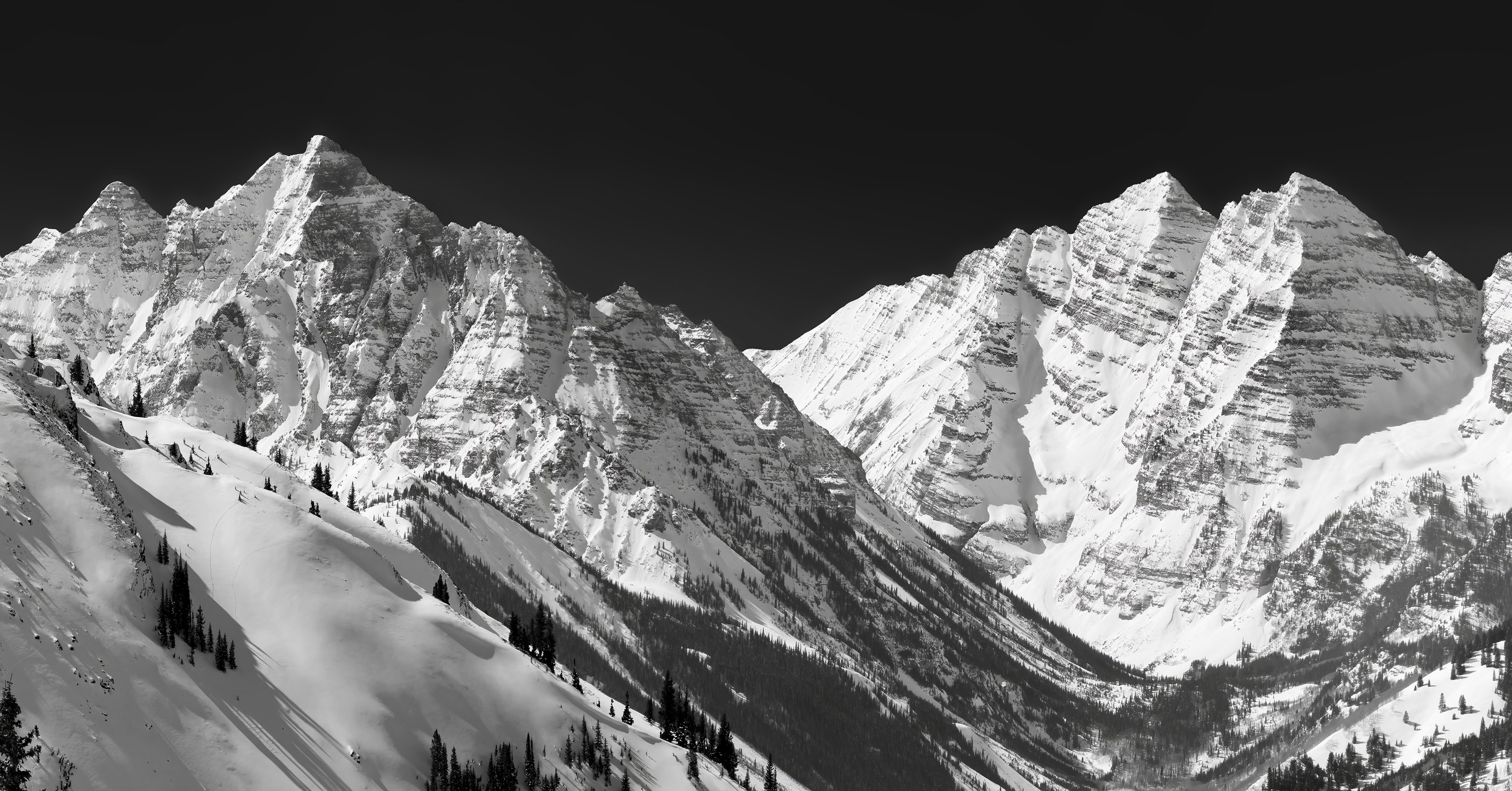 Pyramid Peak and the Maroon Bells - 21" x 11" - Archival Print Signed by the Author/Photographer