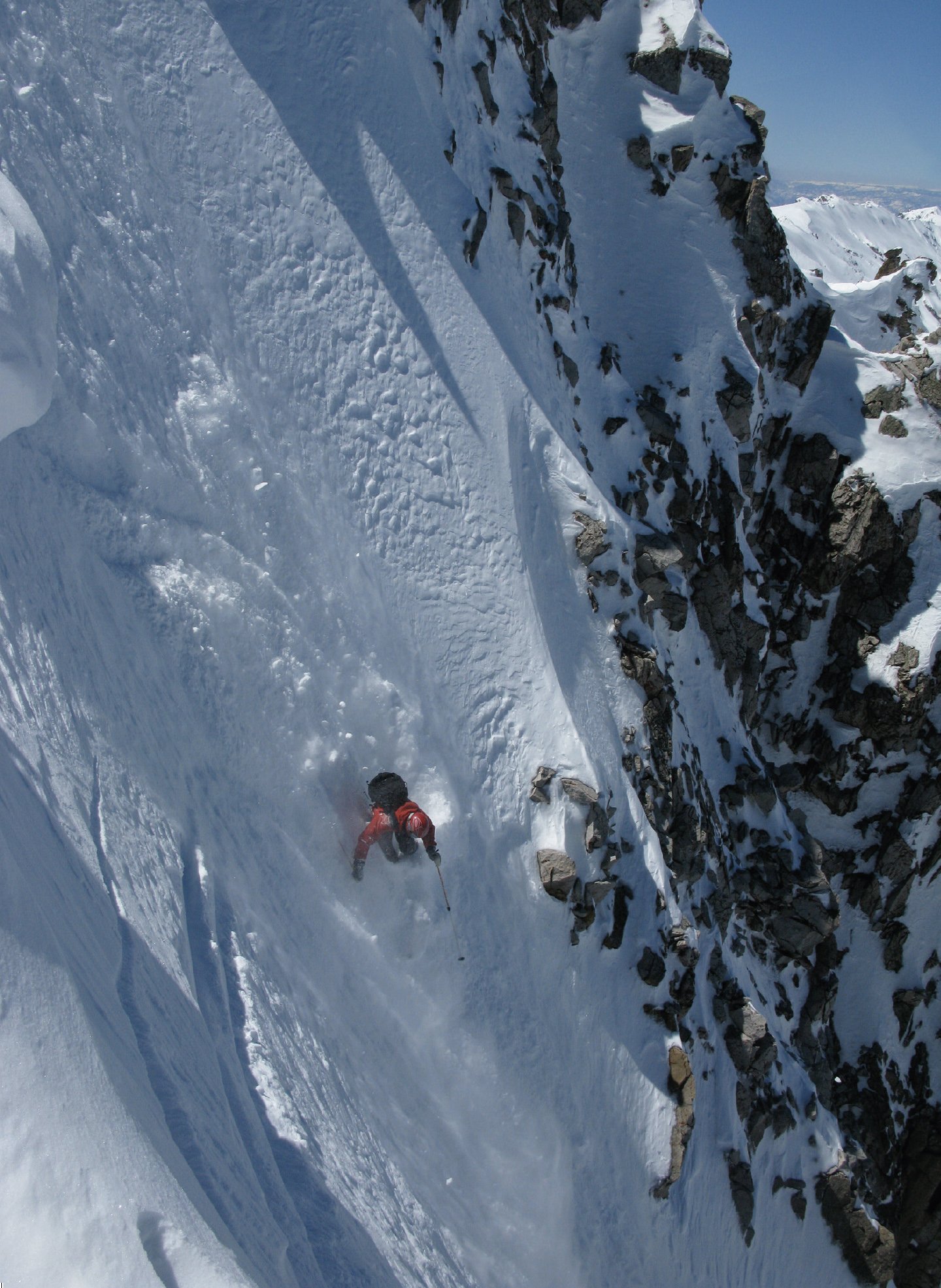 Steep ski descent, Colorado, Elk Mountains, fourteener