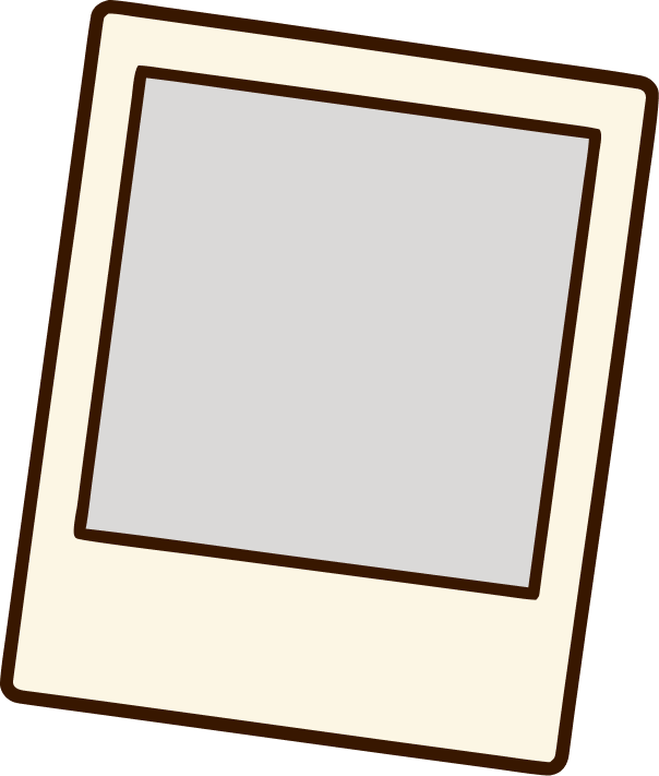 An empty Polaroid photo with a blank gray area in the center and a white border.