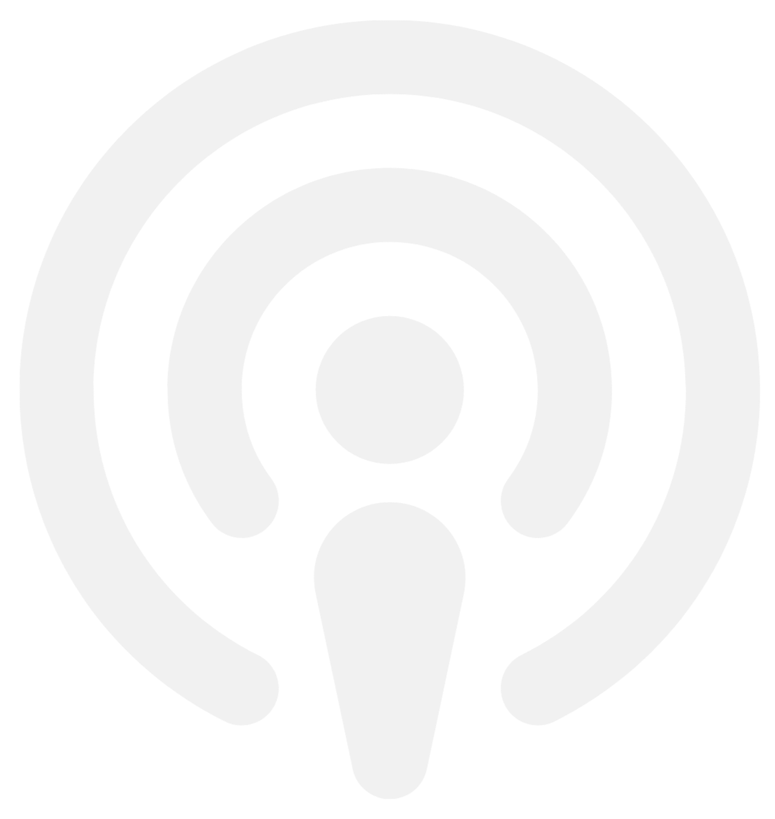 Apple Podcast Icon, schwarzer Hintergrund, weiße Linien