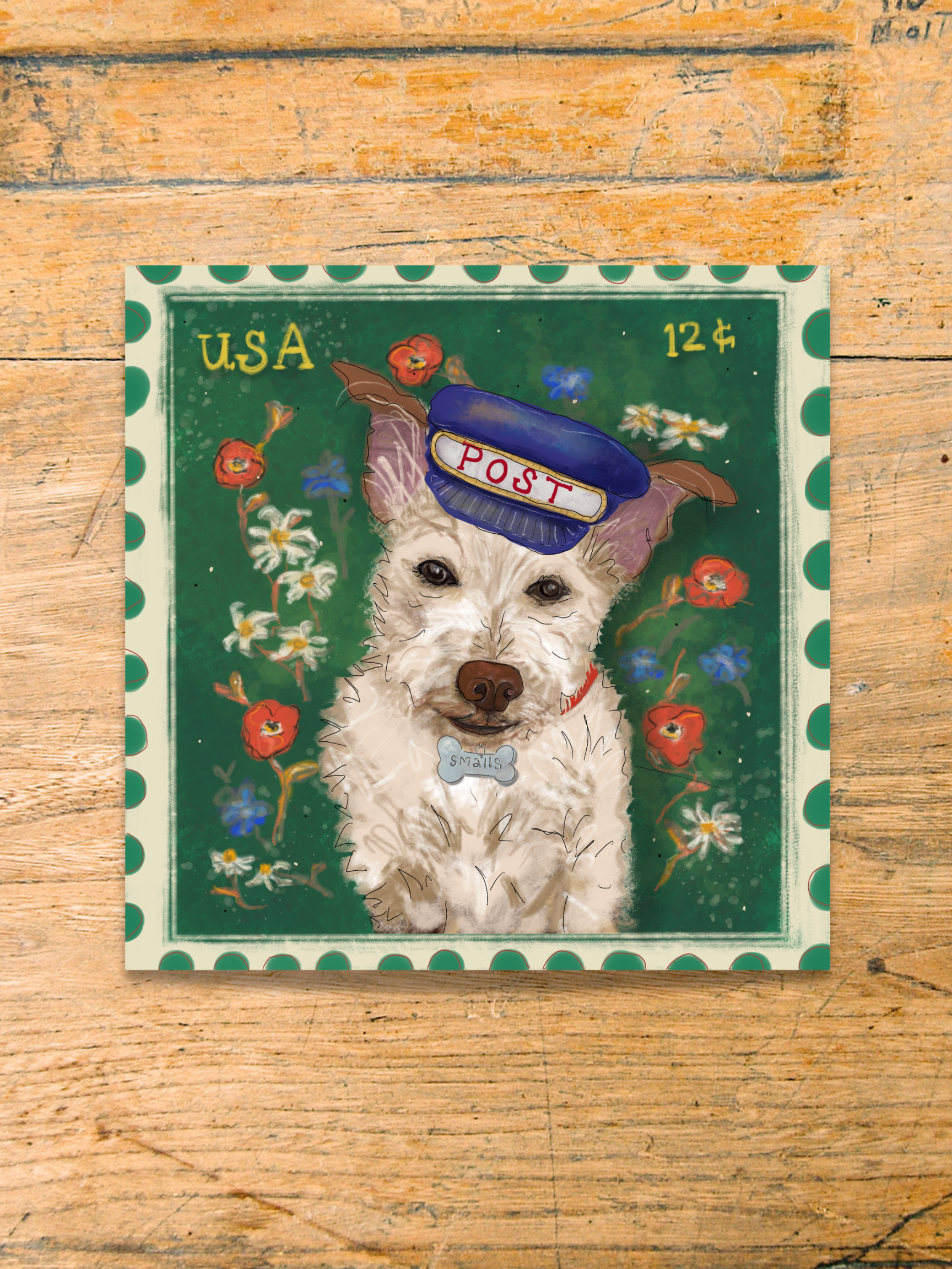 Smalls the Post Dog Sticker