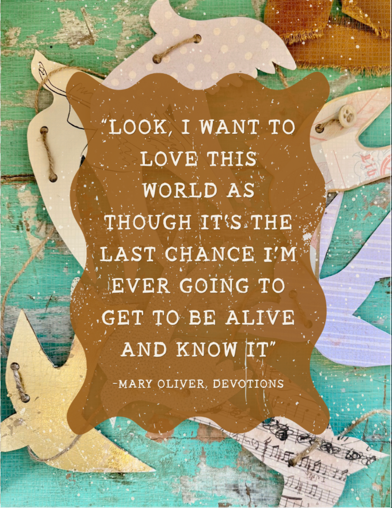 Mary Oliver - Love the World Card