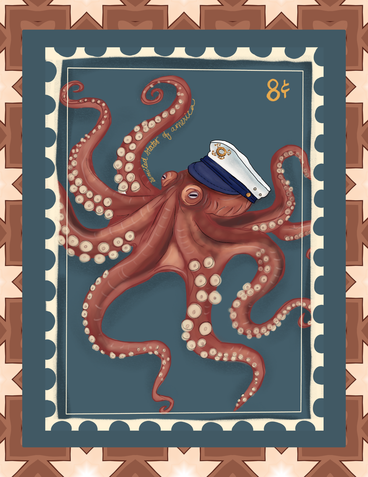 Boating Clive Animal Stamp Card