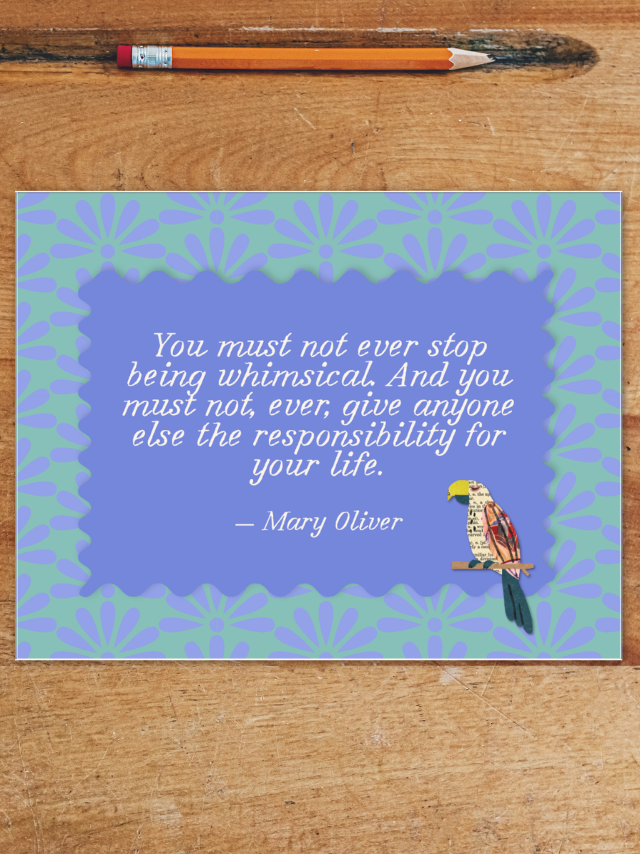 Mary Oliver - Whimsical Card