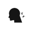 Silhouette of a head experiencing neck pain