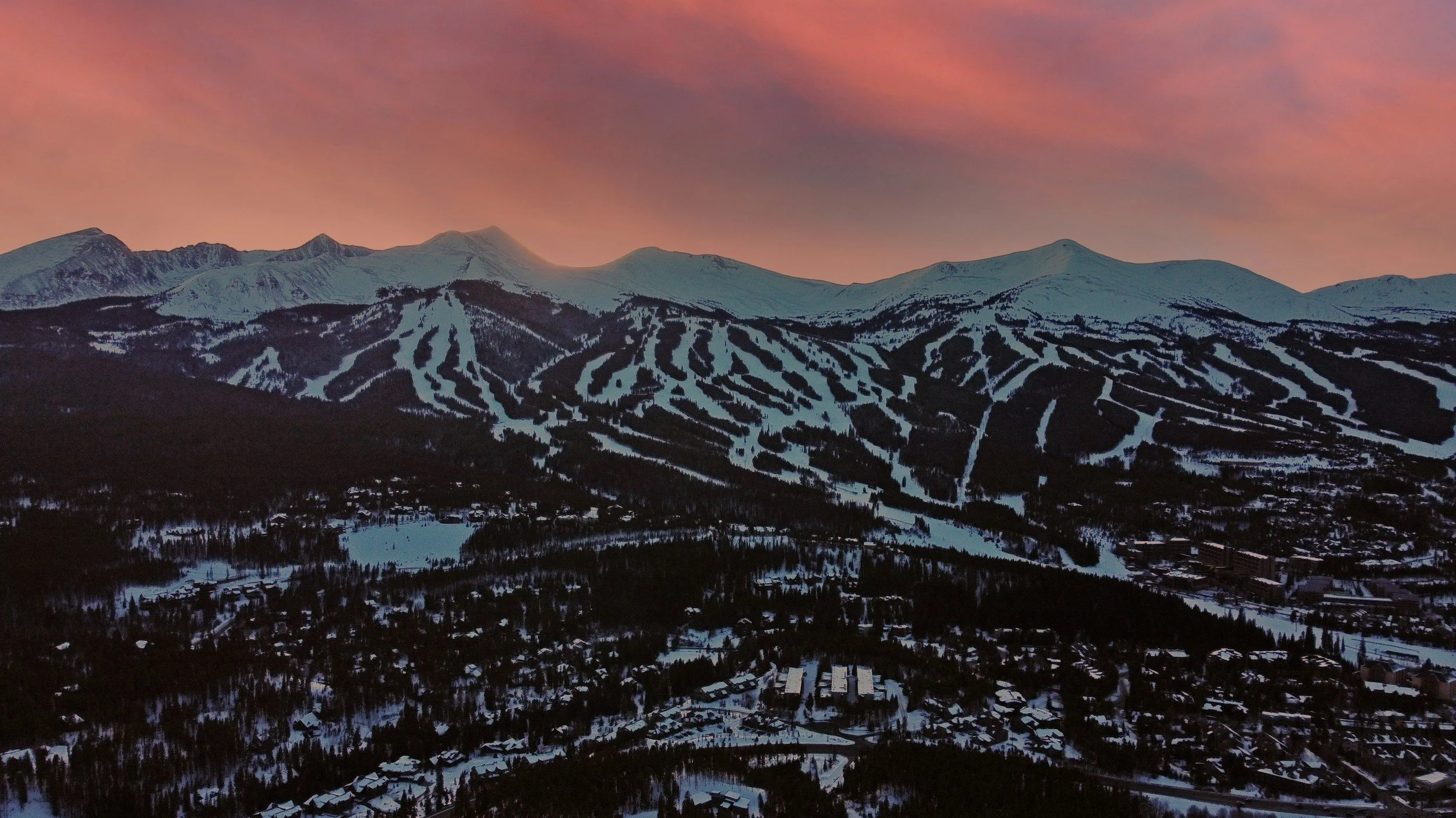Breckenridge, Colorado at sunset.