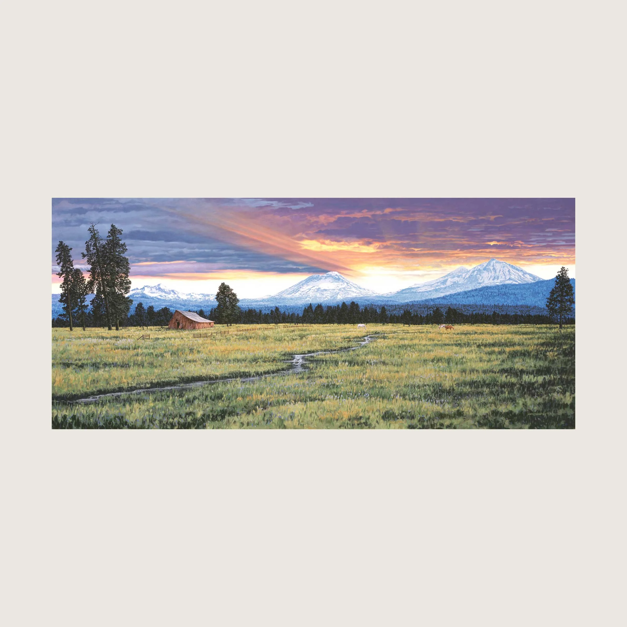 Cascade Skyline with Barn & Horses