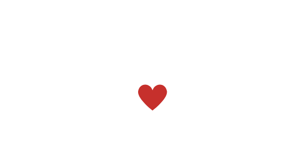 Text saying "food that heart you back" with a red heart symbol, curved along a black background.