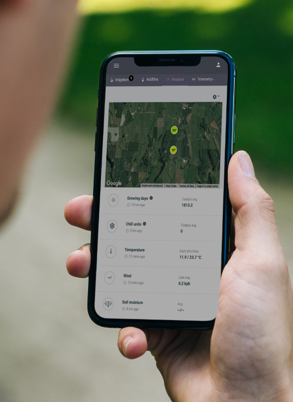 FrostSmart Monitoring app on a mobile phone