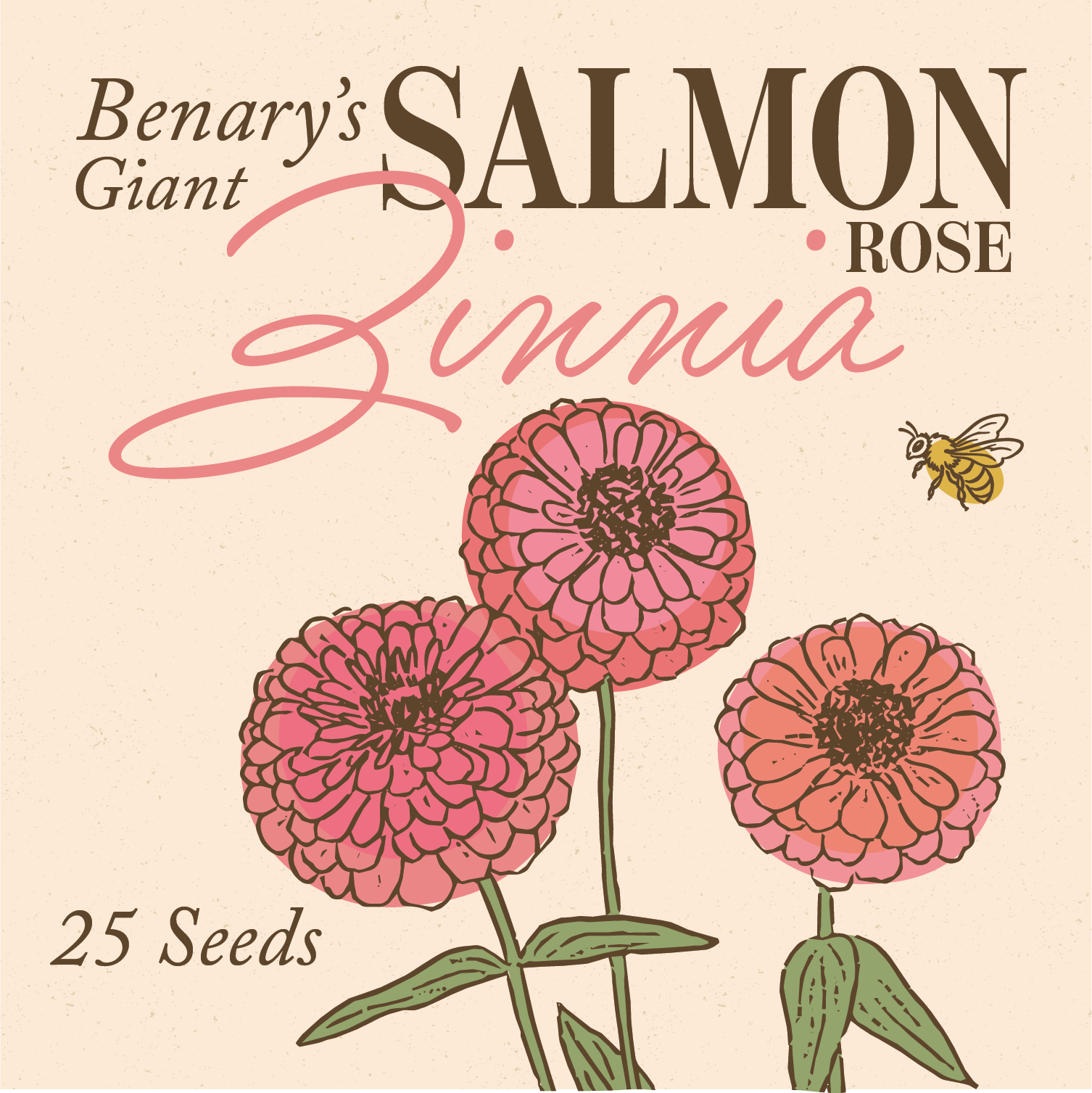 Benary’s Giant Salmon Rose Zinnia Seeds