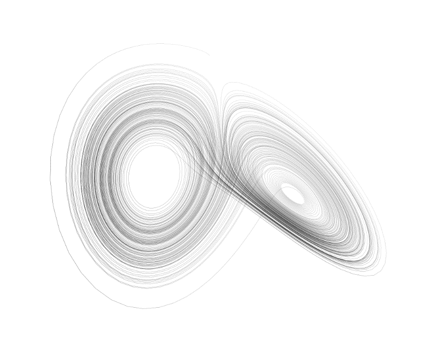 A black and white abstract line drawing featuring concentric ovals and swirling patterns, resembling a stylized depiction of a shell or vortex.