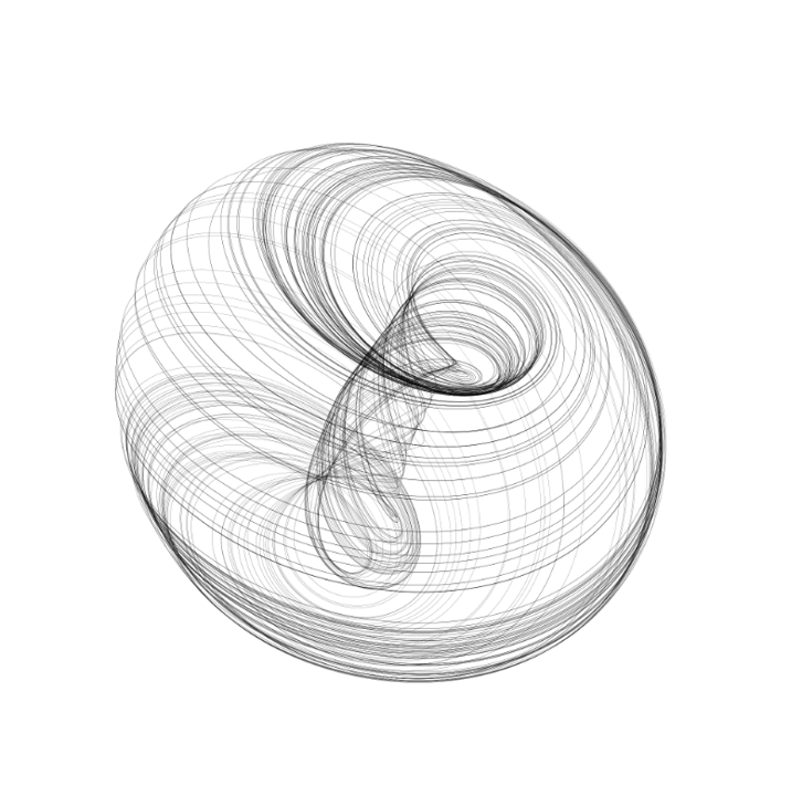 Abstract black and white spiral line art resembling a vortex or whirlpool.