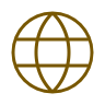 Icon of a globe, representing the Earth or global theme.