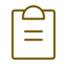 Icon of a clipboard or notepad with a yellow outline