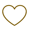A simple gold heart outline on a white background.