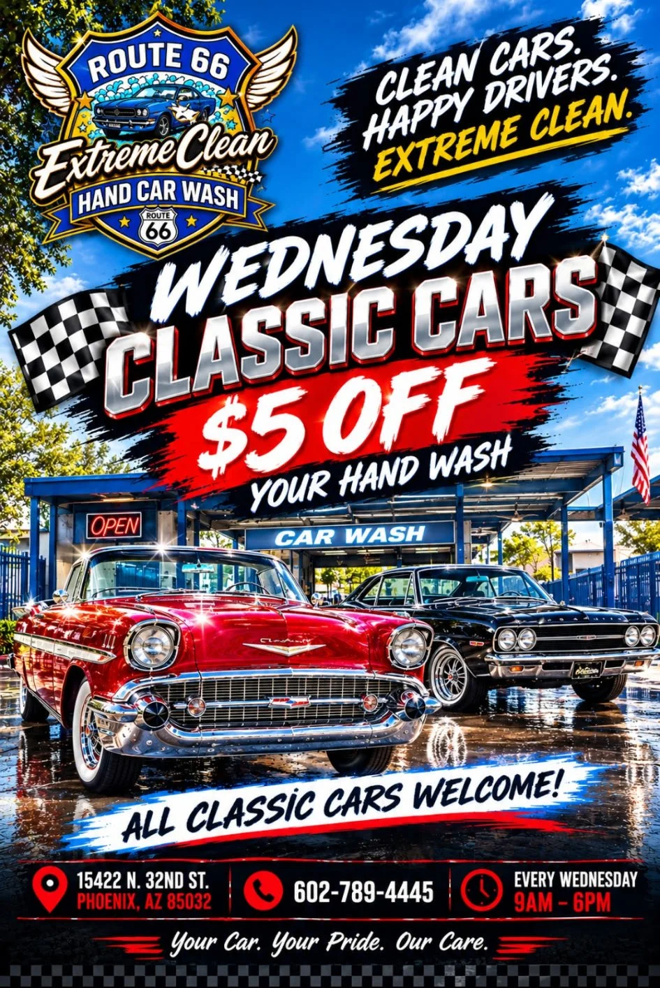 WEDNESDAY CLASSIC CARS $5 OFF YOUR HAND WASH