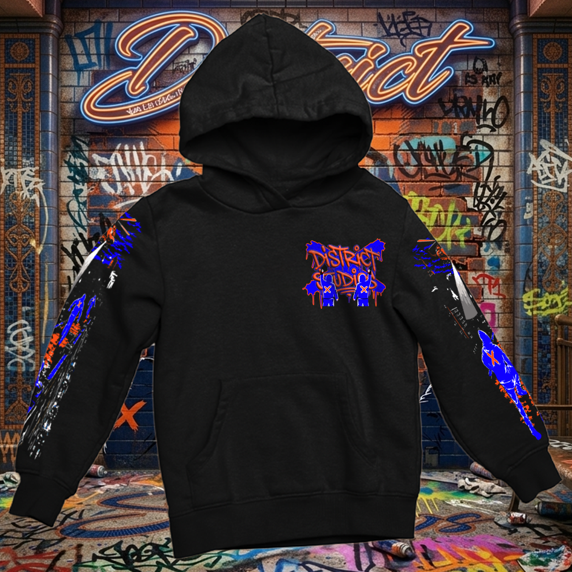District X Studios Box Hoodie - Knicks Color Way (Blue/Orange)