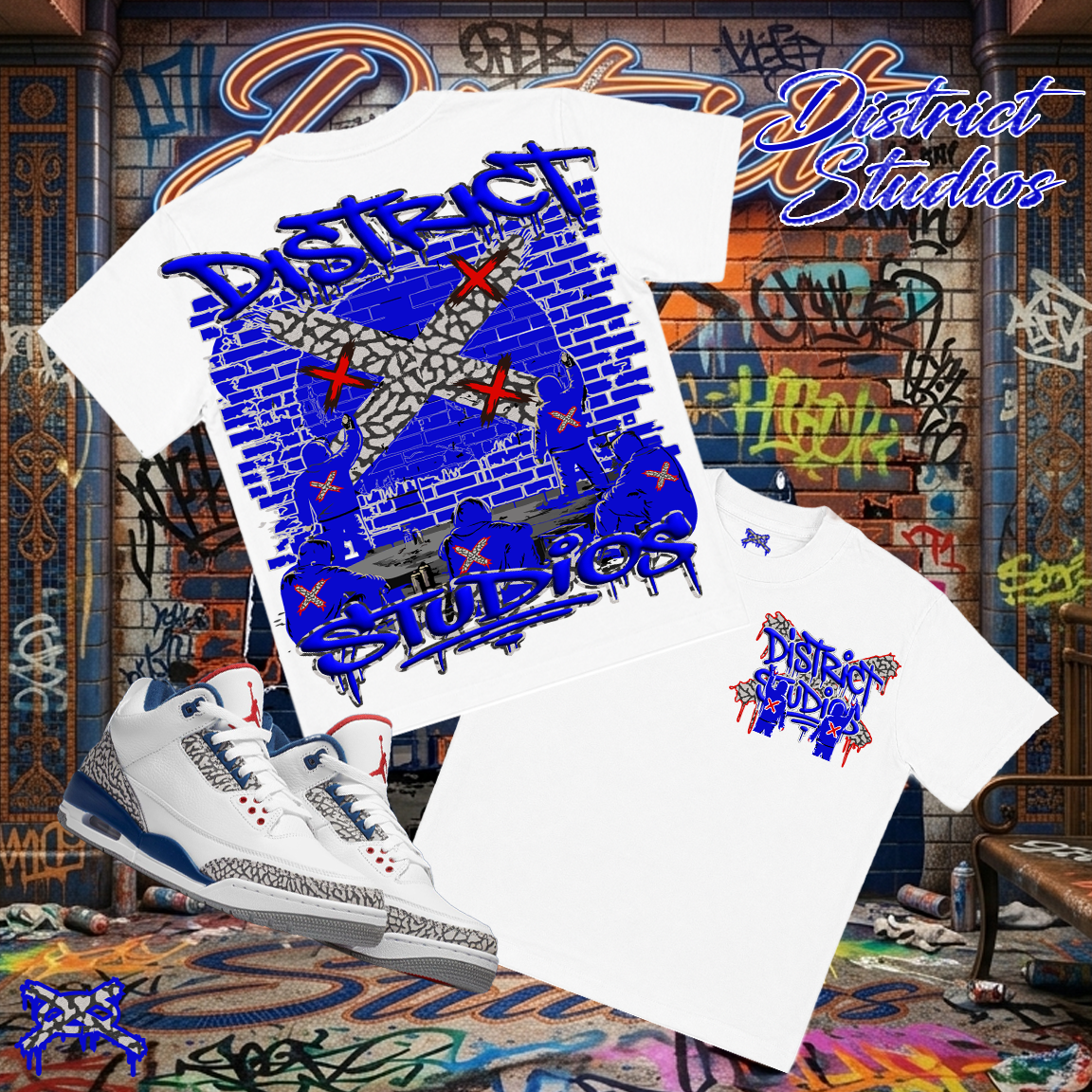 District X Studios Box Tees - "True Blue's"