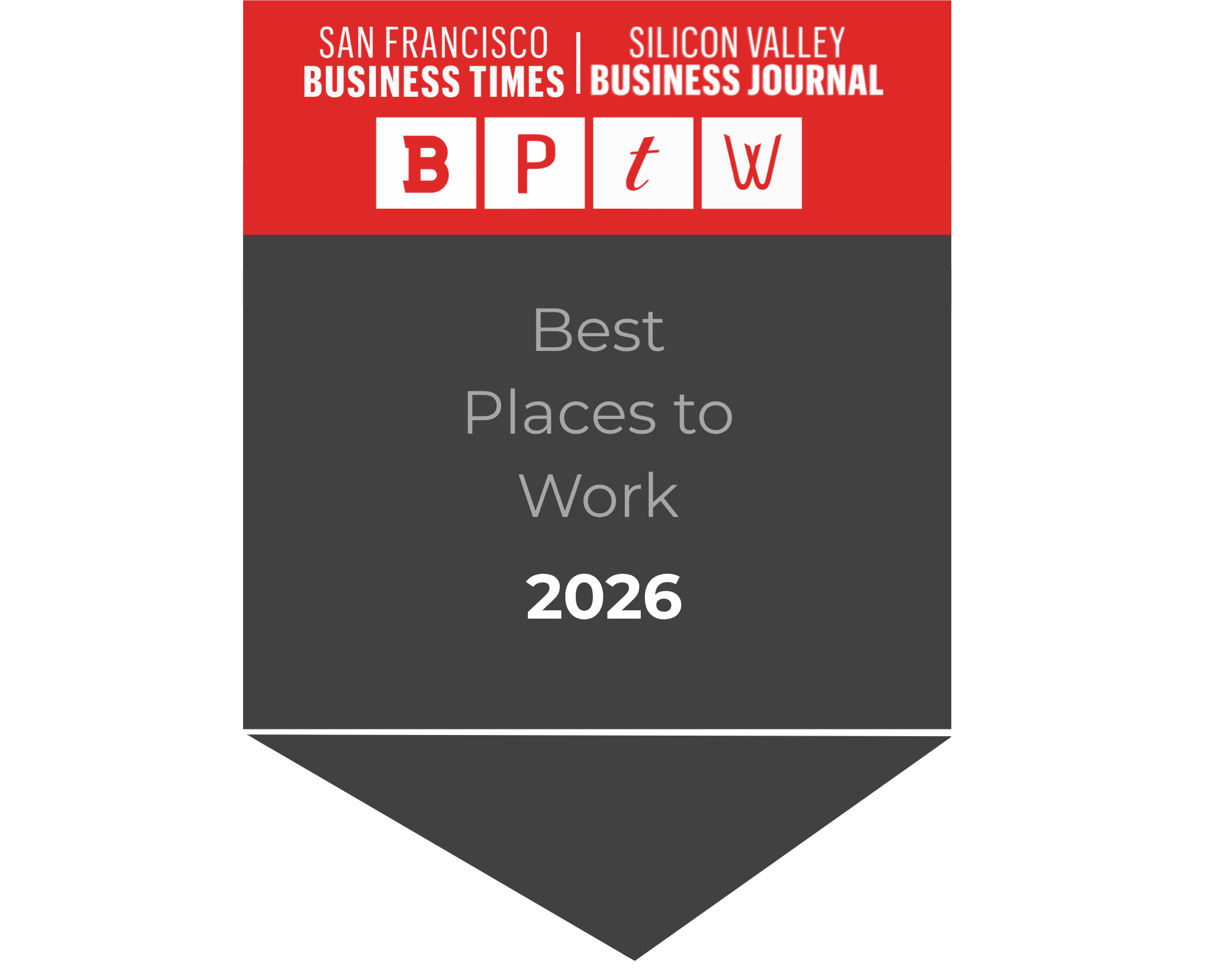 A graphic design showcasing the award MCS Construction received for 'Best Places to Work 2026,' from San Francisco Business Times and Silicon Valley Business Journal