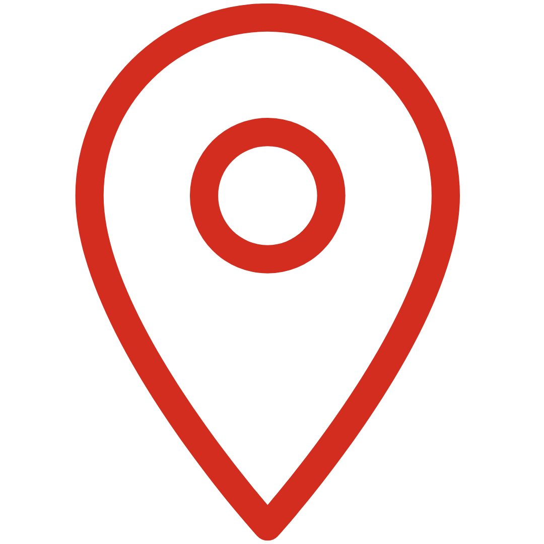 A red map pin icon on Contact Us page next to MCS office address.