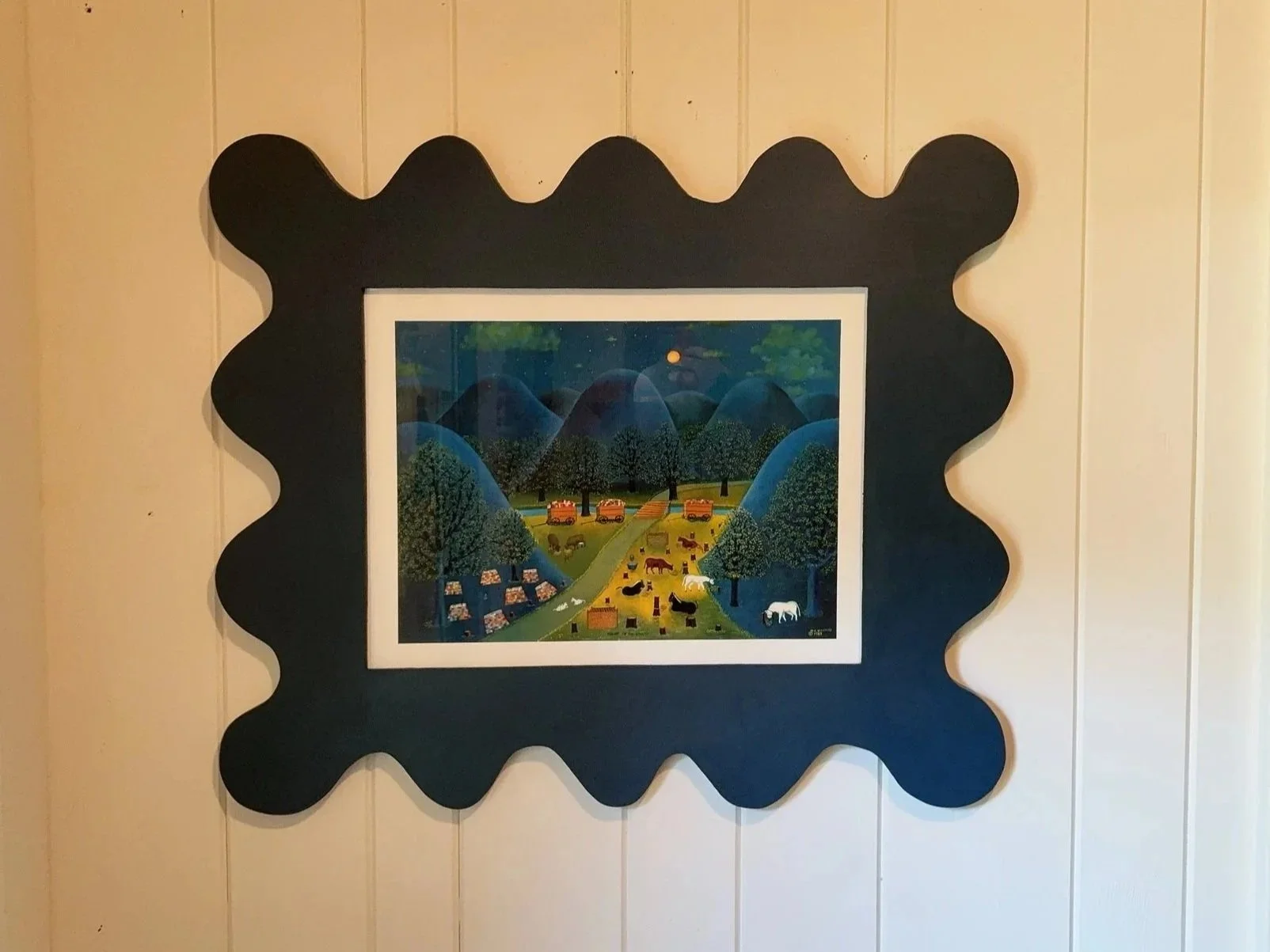 One-of-a-kind frame in deep blue.