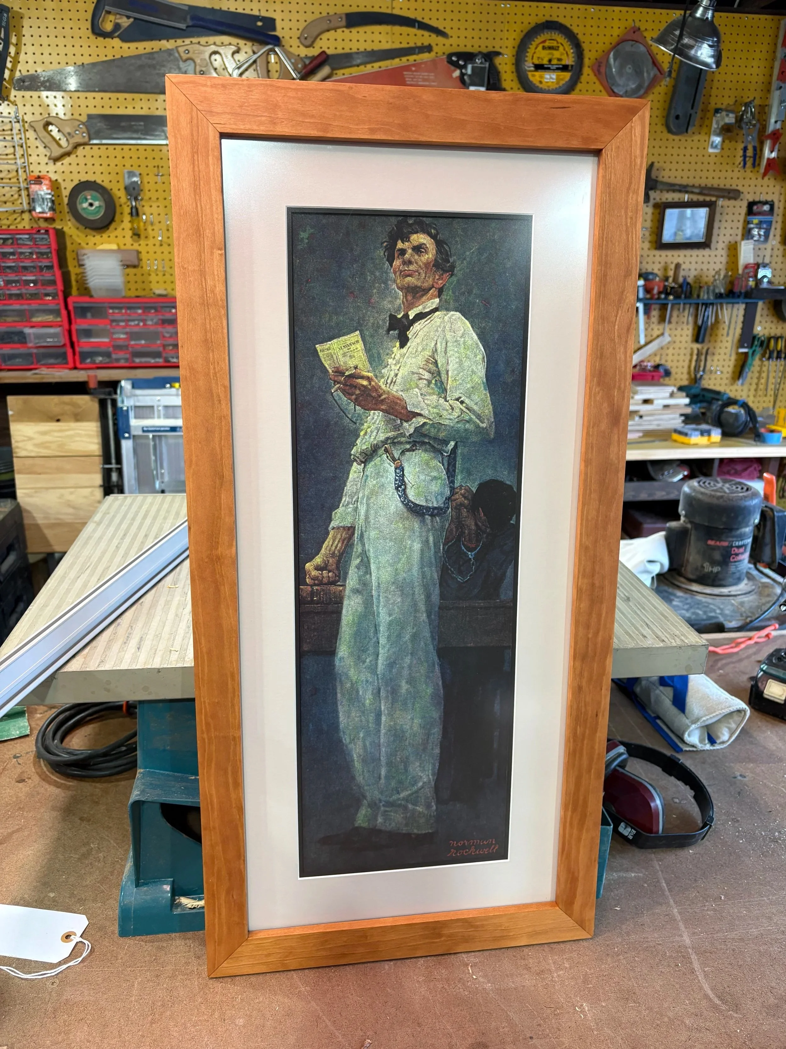 Rockwell's "Lincoln for the Defense", framed in cherry and sealed with Rubio Monocoat.