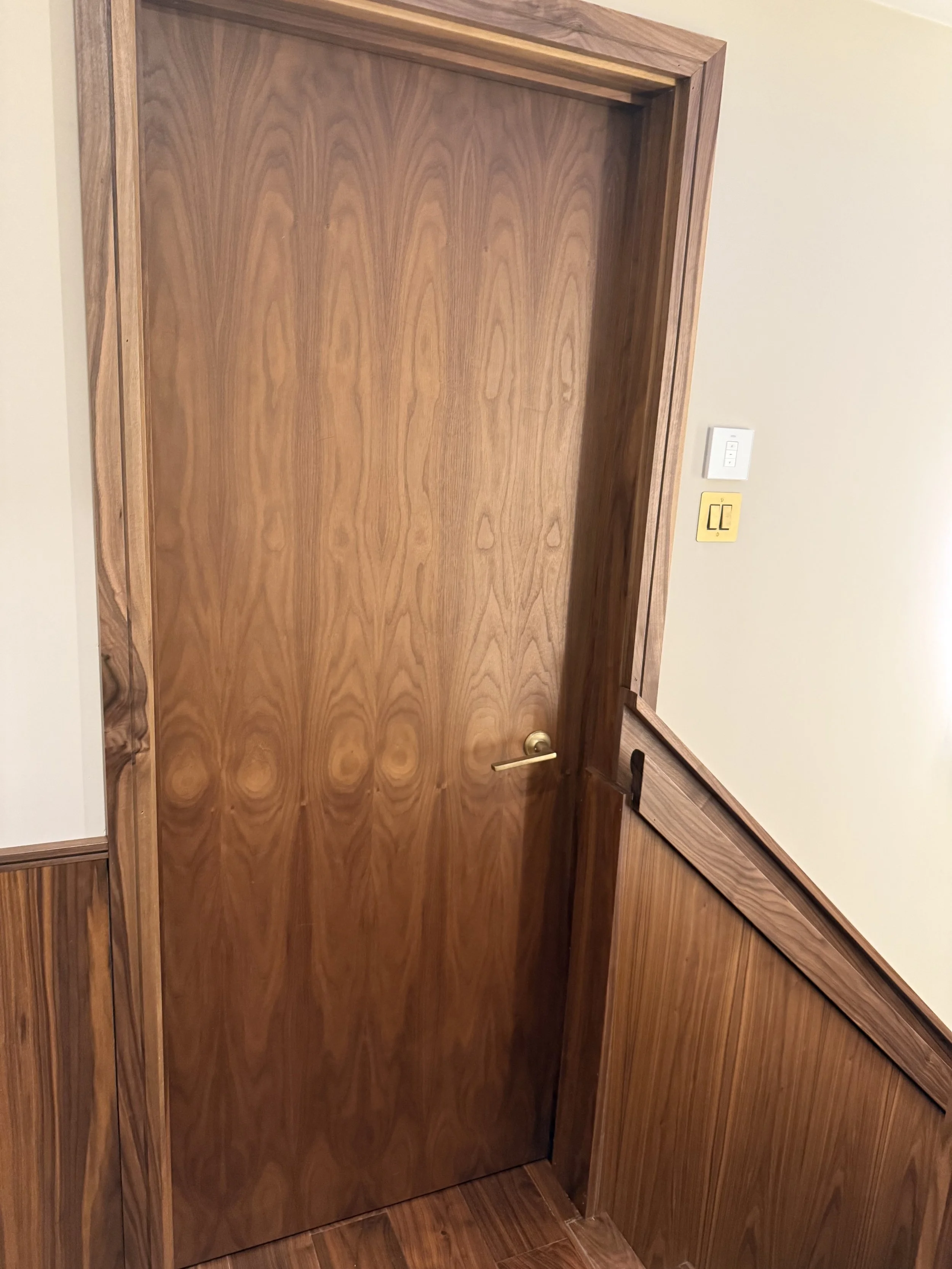 Certified FD60 walnut double fire doorsets West London townhouse