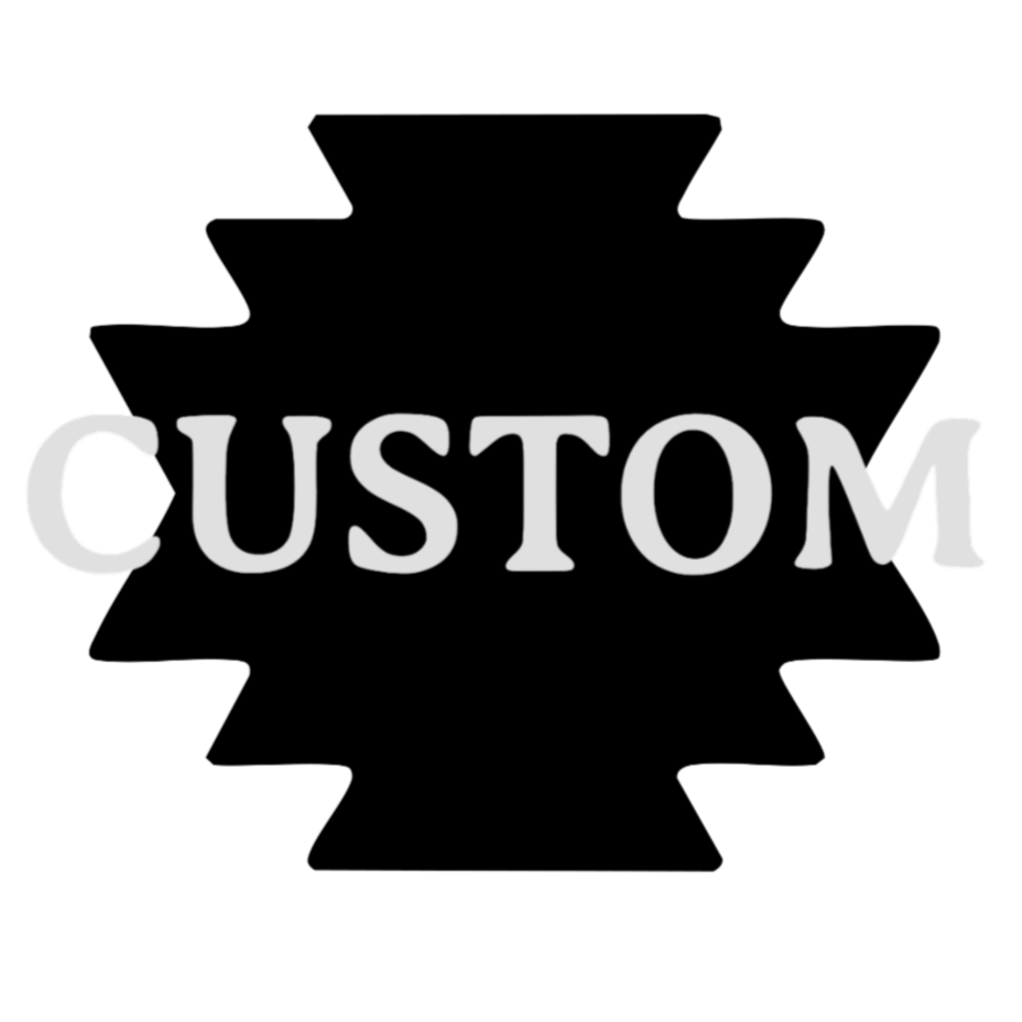 Black and gray text with a red outline reading 'CUSTOM' against a white background, with the words 'Design Your' in smaller text above.