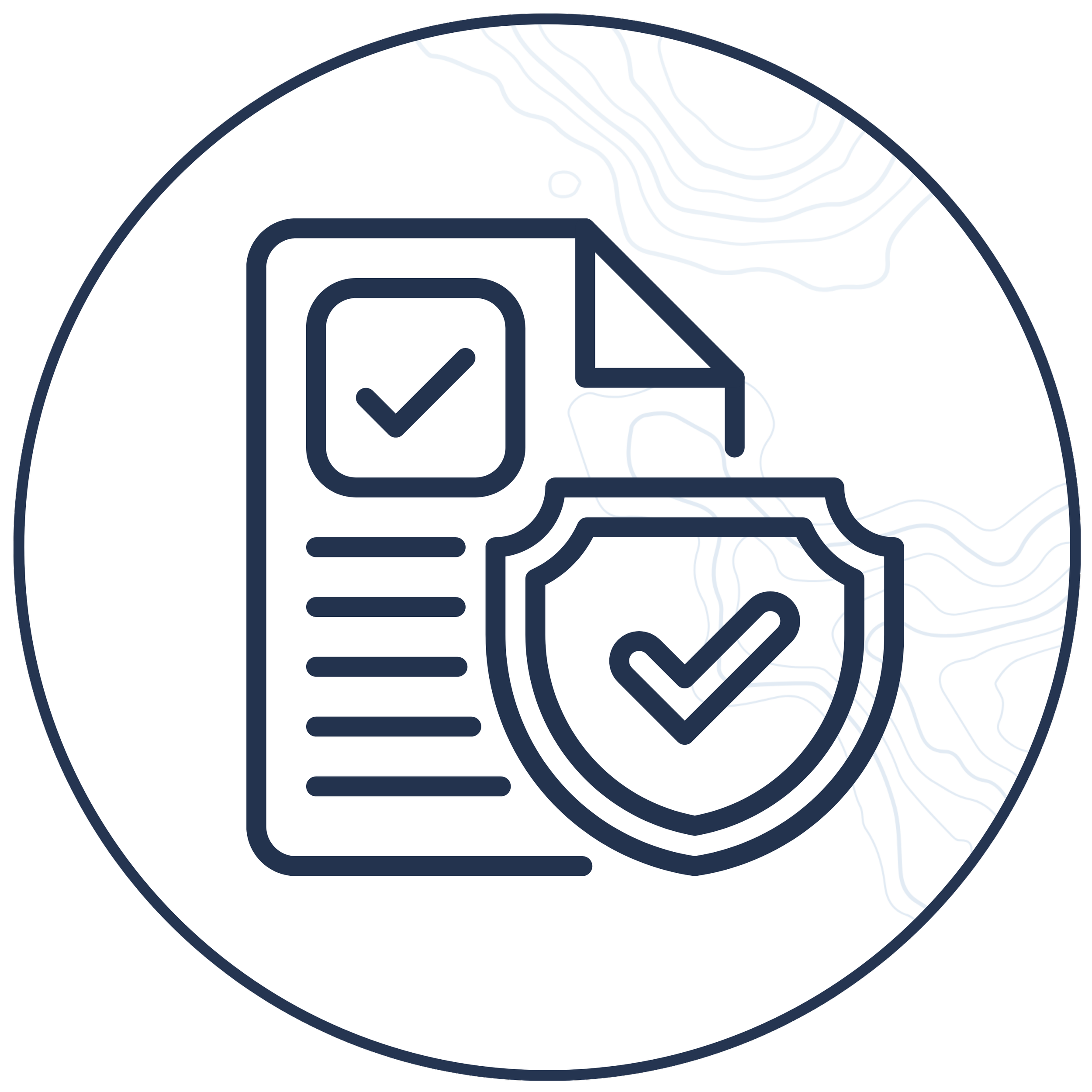 Shield and document icon representing regulatory expertise