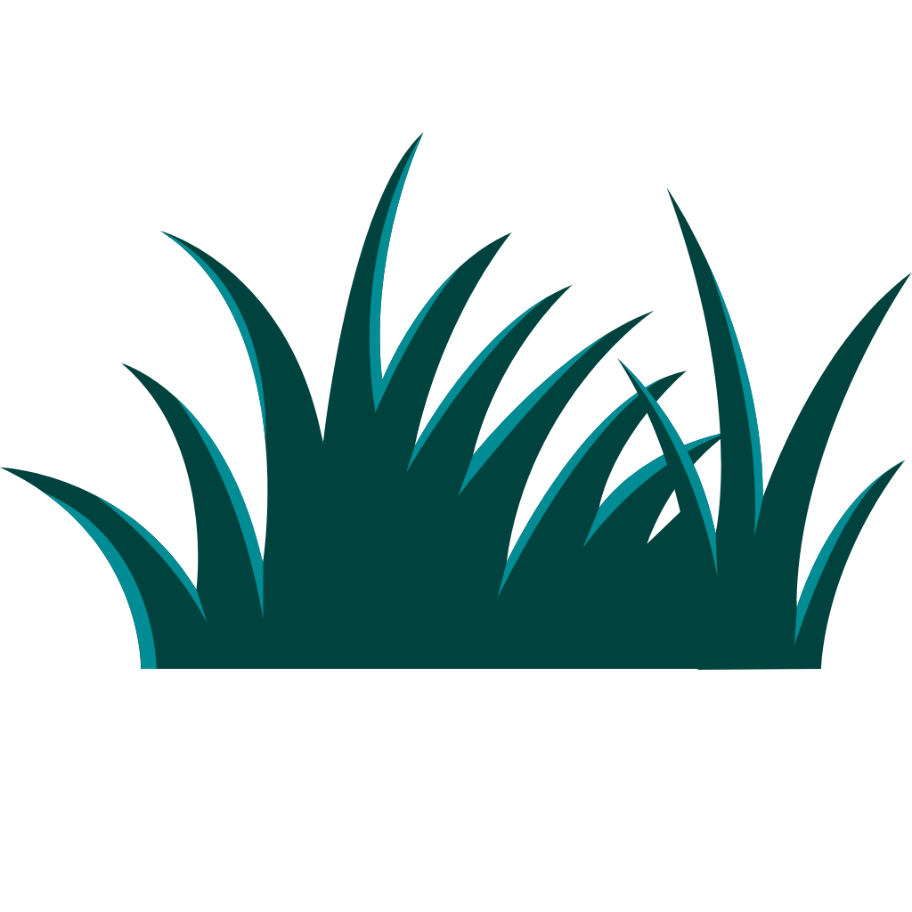Illustration of dark green grass blades on a black background.