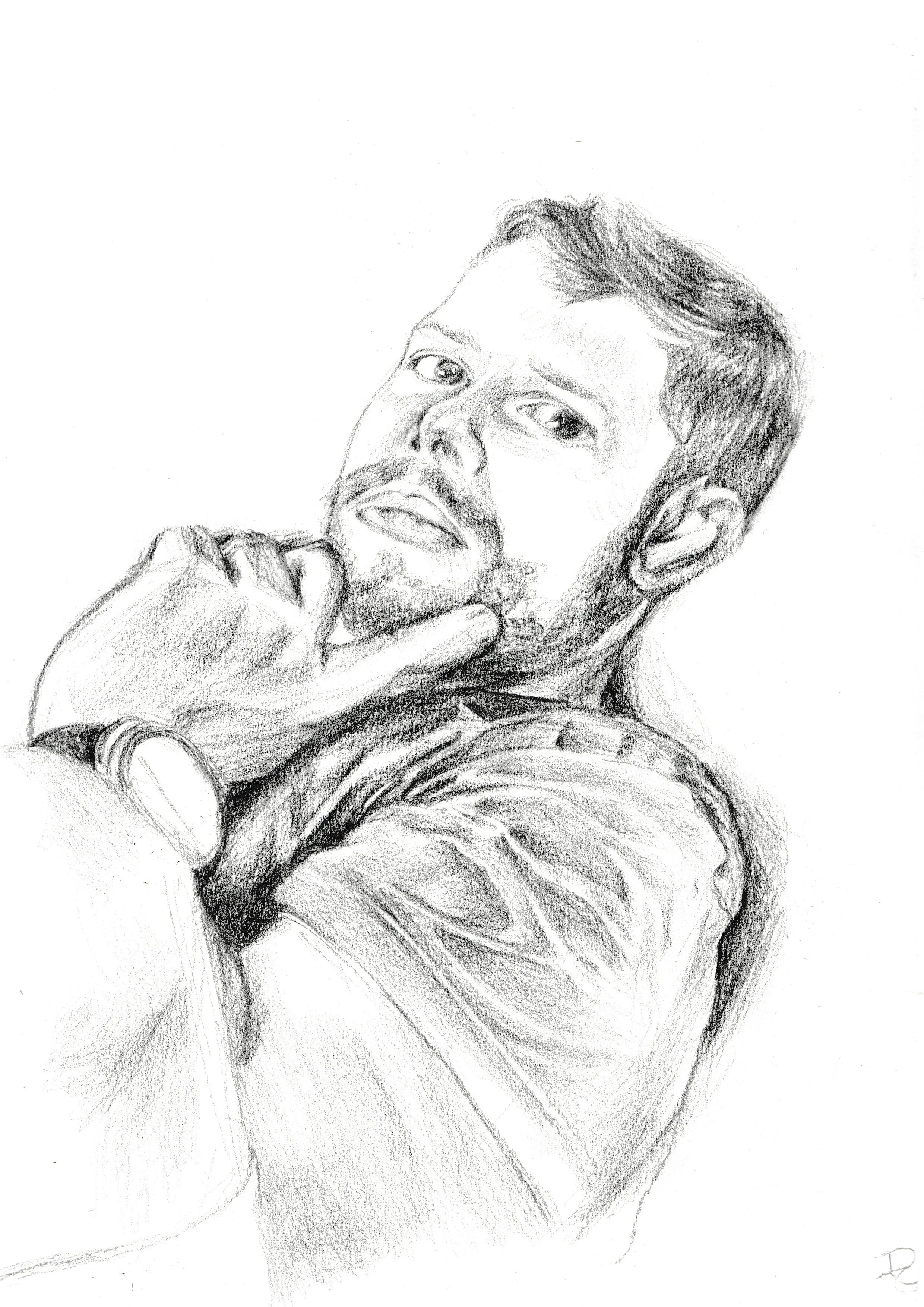 Theo of Golden: Who do you see? 2     2026     9x12"    graphite 
