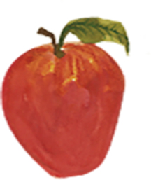 A plump red strawberry with green leaves and a small stem